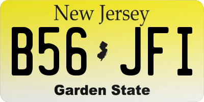 NJ license plate B56JFI