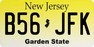 NJ license plate B56JFK