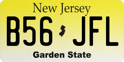 NJ license plate B56JFL