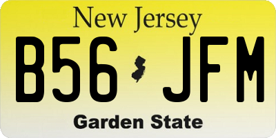 NJ license plate B56JFM