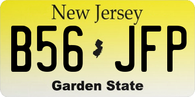 NJ license plate B56JFP
