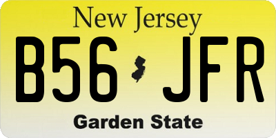 NJ license plate B56JFR