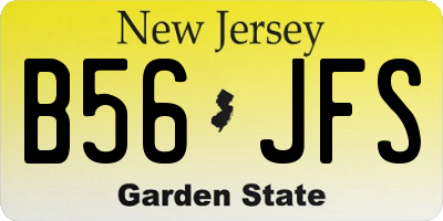 NJ license plate B56JFS