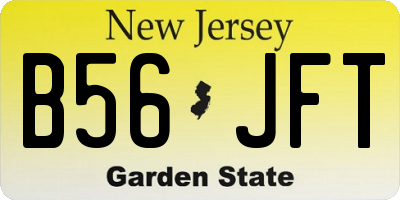 NJ license plate B56JFT