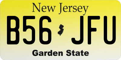 NJ license plate B56JFU