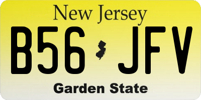 NJ license plate B56JFV
