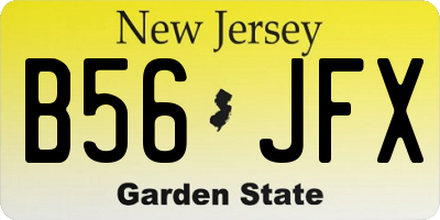 NJ license plate B56JFX