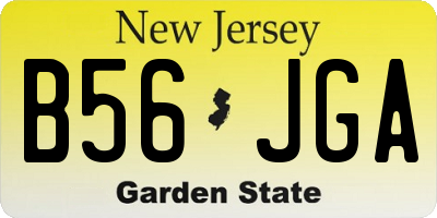 NJ license plate B56JGA