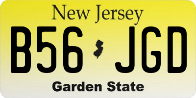 NJ license plate B56JGD