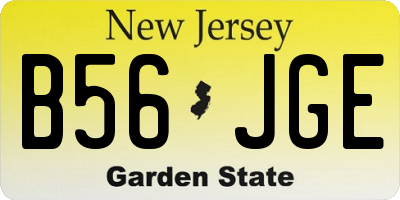 NJ license plate B56JGE