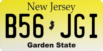NJ license plate B56JGI