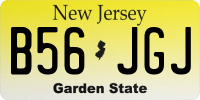NJ license plate B56JGJ