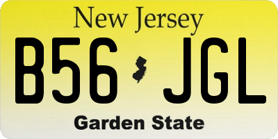 NJ license plate B56JGL