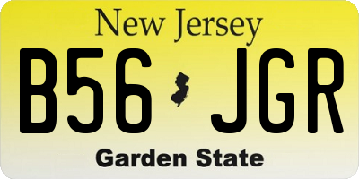 NJ license plate B56JGR