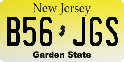 NJ license plate B56JGS