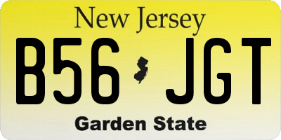 NJ license plate B56JGT