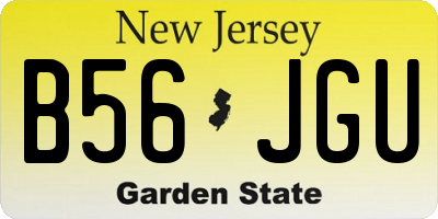 NJ license plate B56JGU