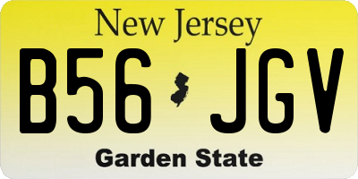 NJ license plate B56JGV