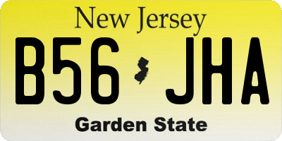 NJ license plate B56JHA