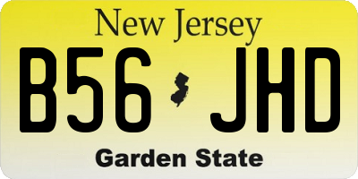 NJ license plate B56JHD