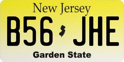 NJ license plate B56JHE