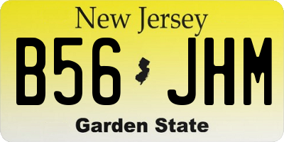 NJ license plate B56JHM