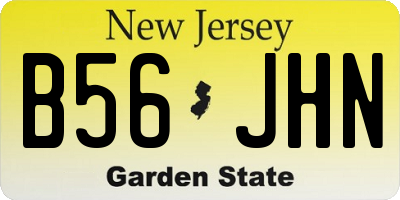 NJ license plate B56JHN