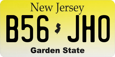 NJ license plate B56JHO