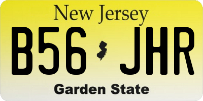 NJ license plate B56JHR