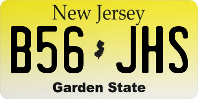 NJ license plate B56JHS