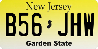 NJ license plate B56JHW
