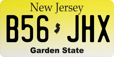 NJ license plate B56JHX