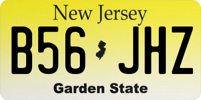 NJ license plate B56JHZ