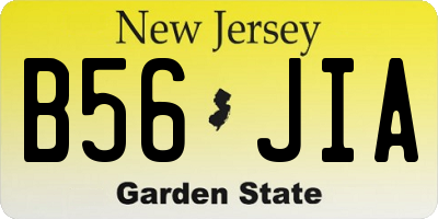 NJ license plate B56JIA