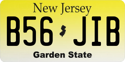 NJ license plate B56JIB