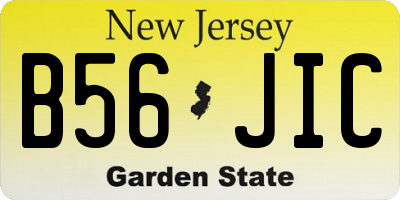 NJ license plate B56JIC