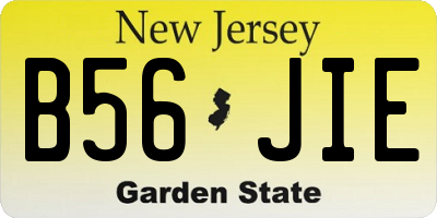NJ license plate B56JIE