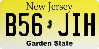 NJ license plate B56JIH