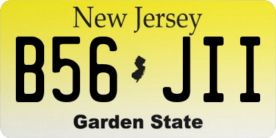 NJ license plate B56JII