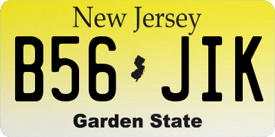 NJ license plate B56JIK