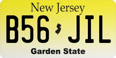 NJ license plate B56JIL