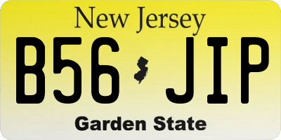 NJ license plate B56JIP