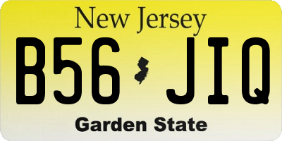 NJ license plate B56JIQ