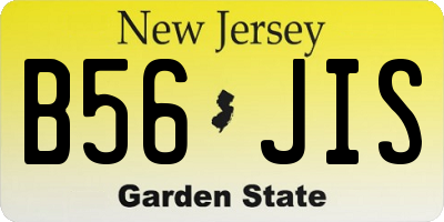 NJ license plate B56JIS