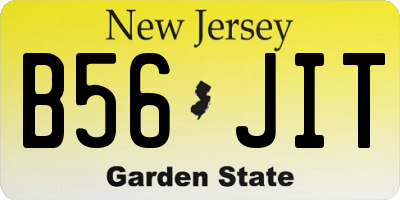 NJ license plate B56JIT