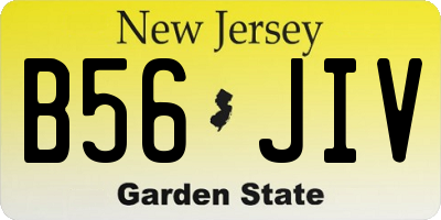 NJ license plate B56JIV