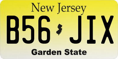 NJ license plate B56JIX