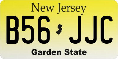 NJ license plate B56JJC