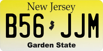 NJ license plate B56JJM