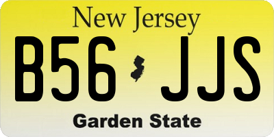 NJ license plate B56JJS